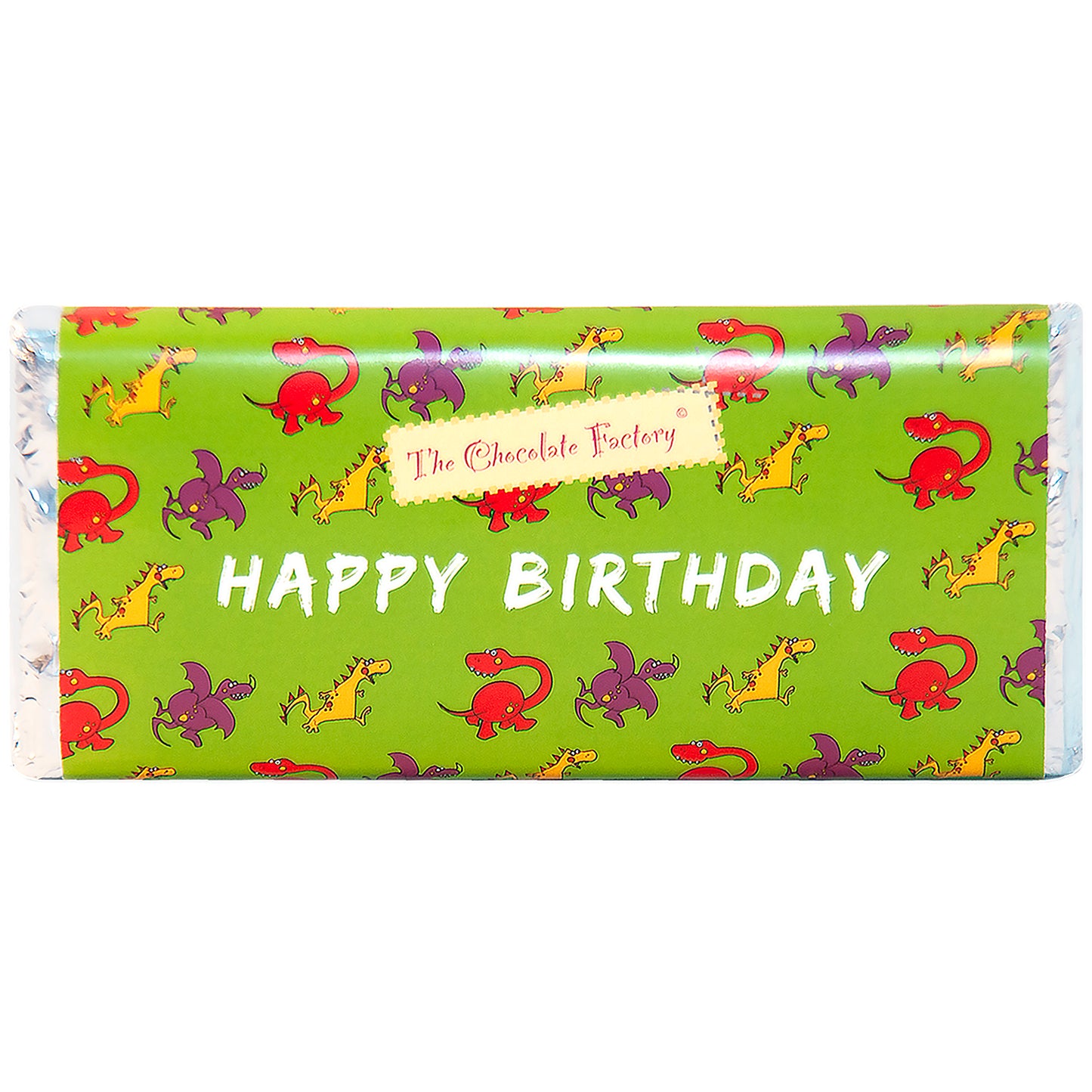 Dinosaur Birthday Solid Milk Chocolate 75g Bar