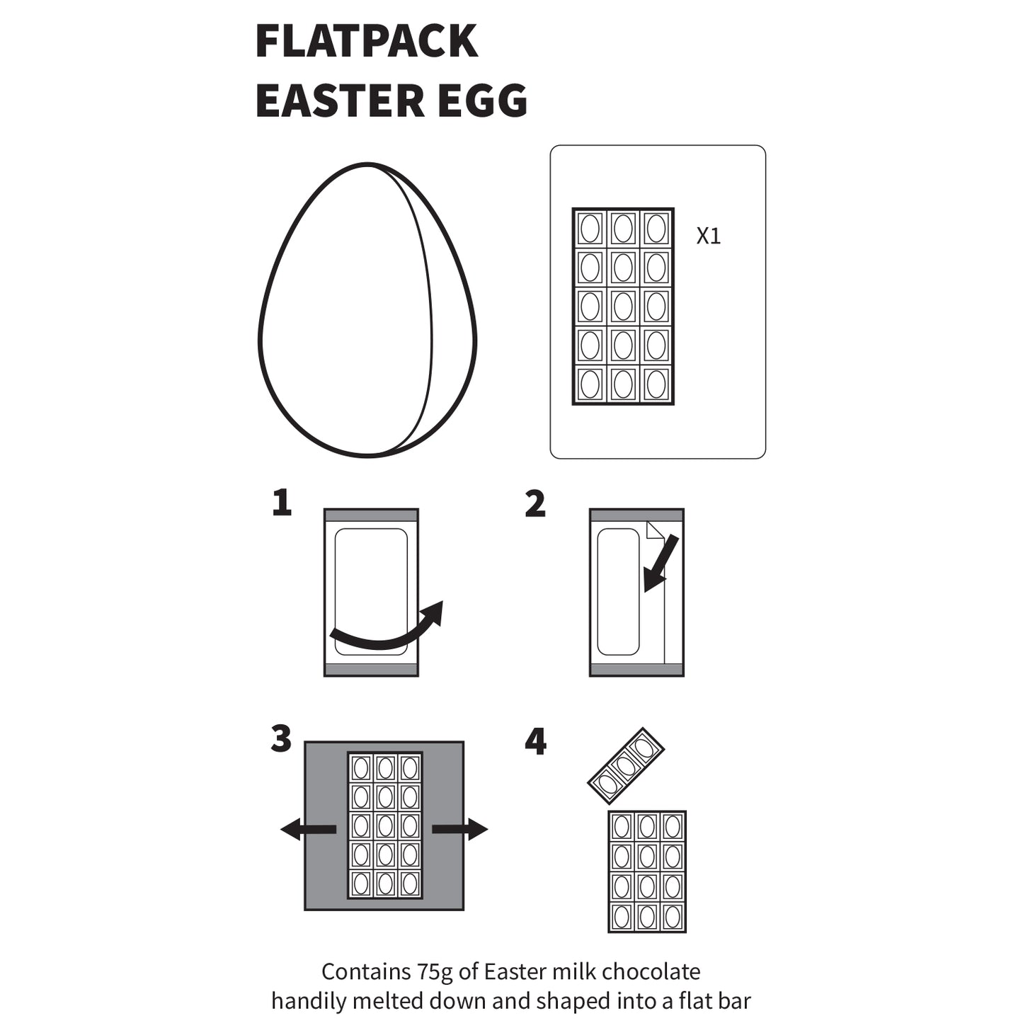 Egg Flatpack Solid Milk Chocolate 75g Bar Detail