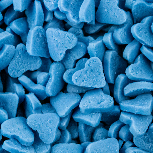 Bright Blue Heart Sprinkles Edible cake decorations