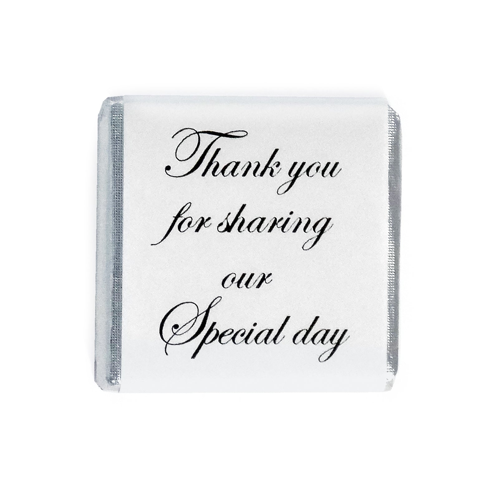Small wedding chocolates thank you for sharing our special day - uk