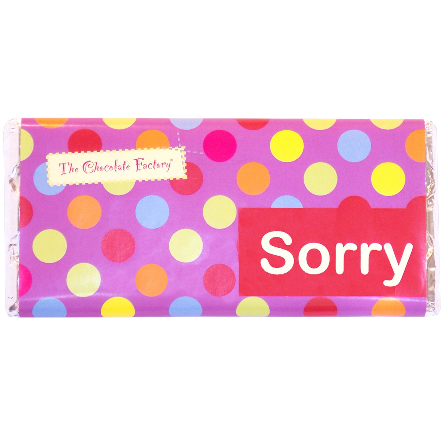 Sorry Dot Design Solid Milk Chocolate 75g Bar