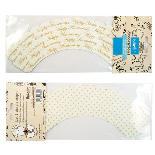Gold Anniversary Reversible Cupcake Wrap