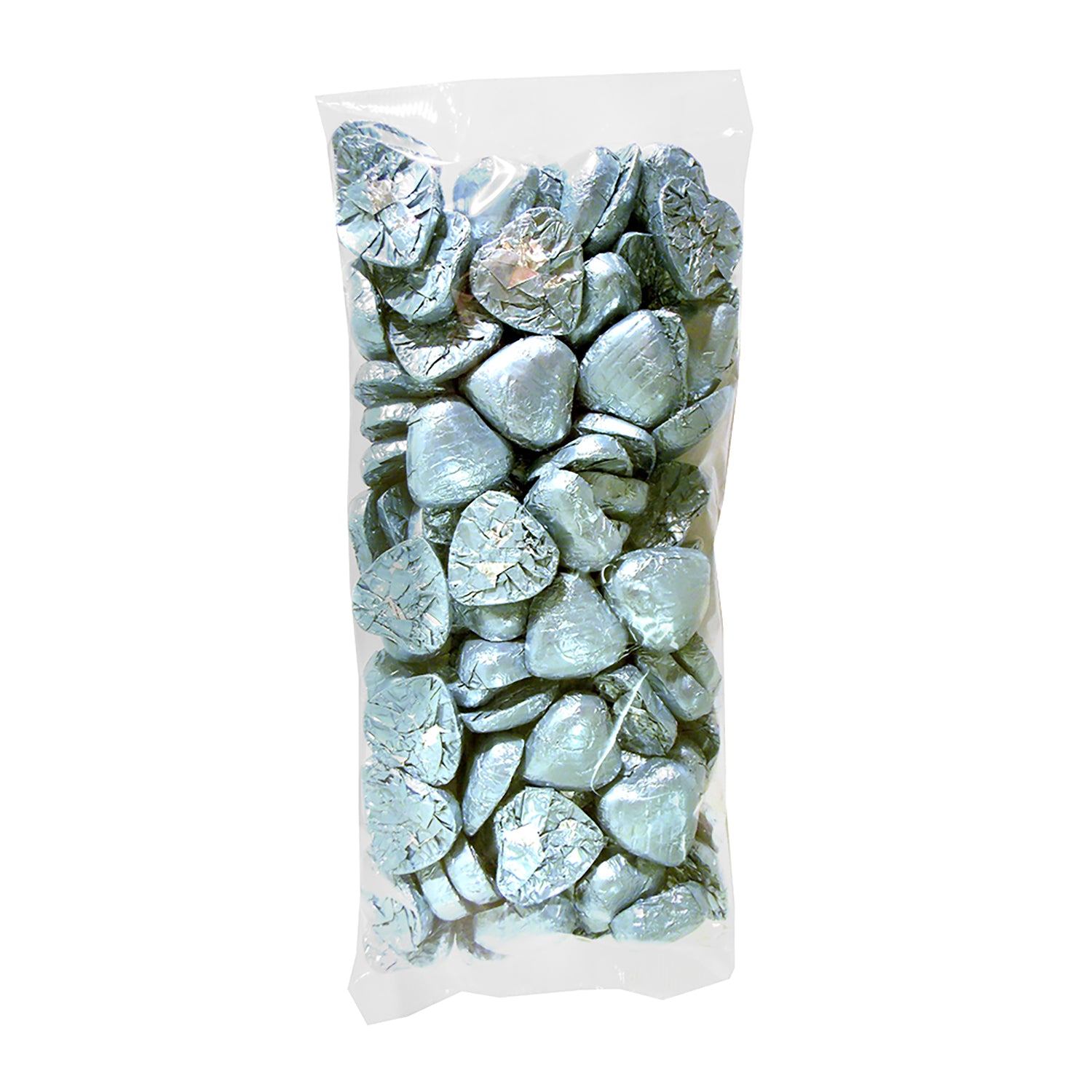 Light Blue Foiled Chocolate Hearts Wedding Favours Bag