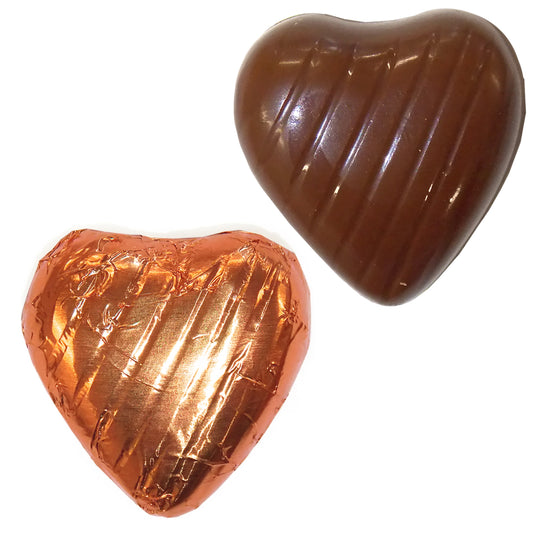 Copper Rose Gold Foiled Chocolate Hearts Wedding Favours