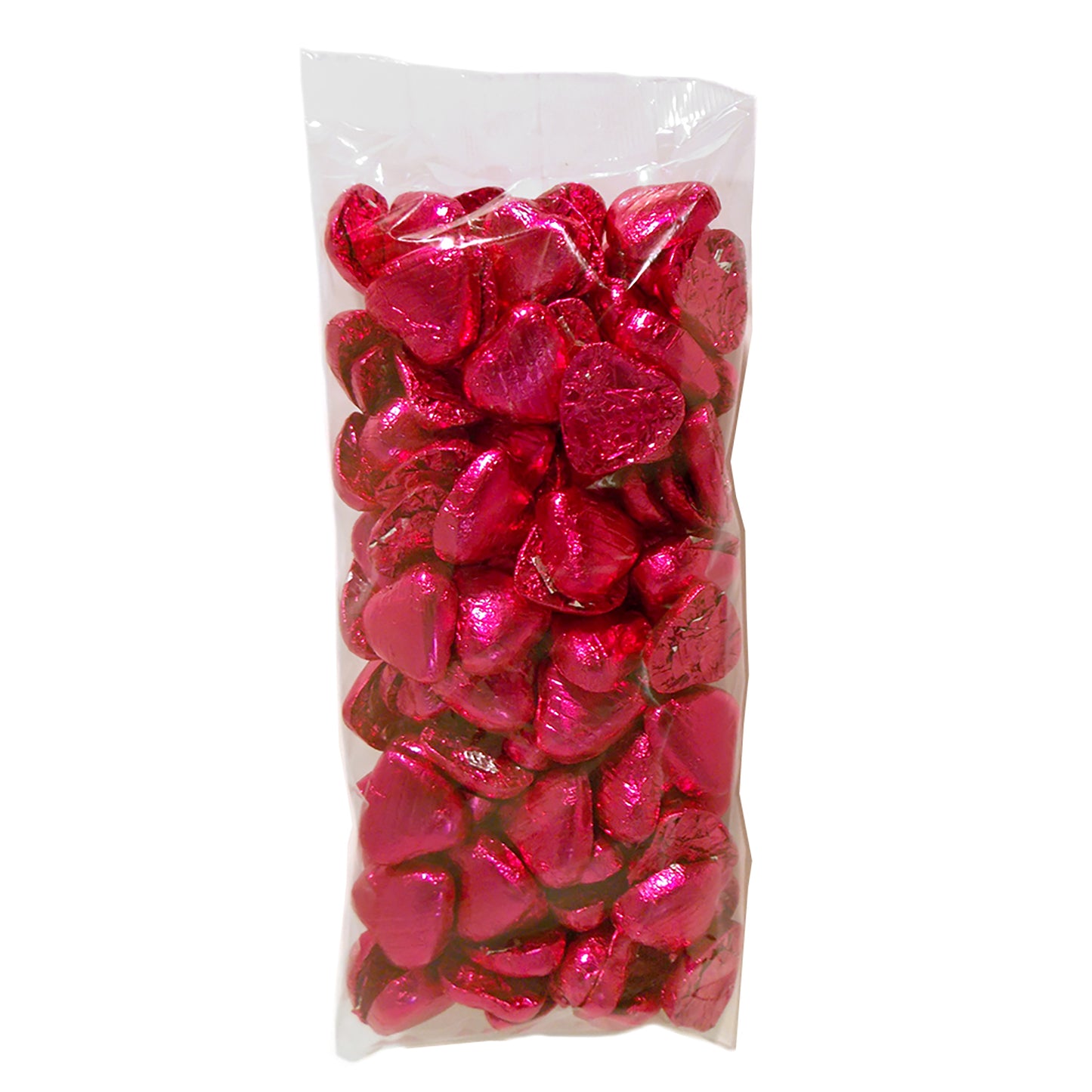 Cerise Foiled Chocolate Hearts Wedding Favours Bag