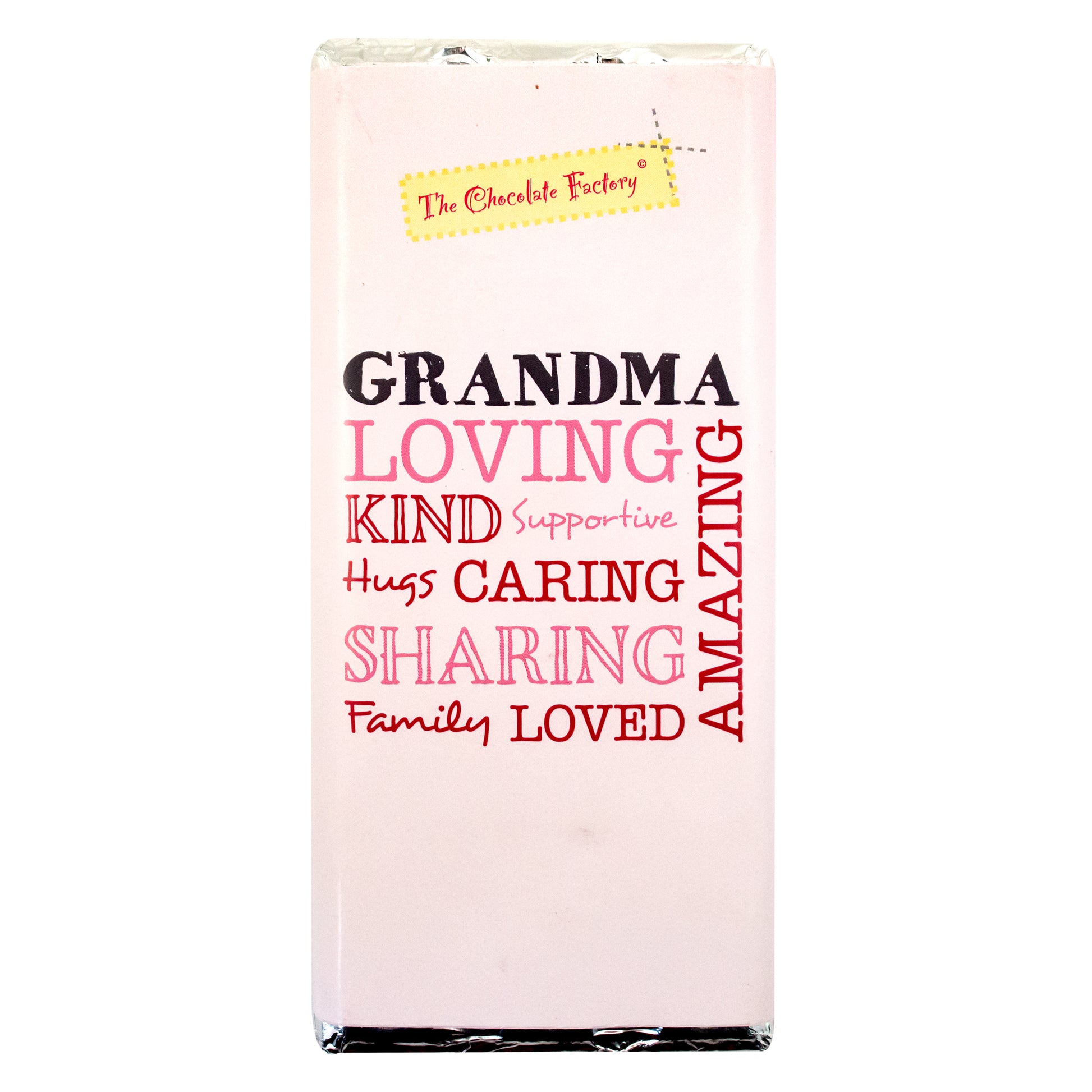 Grandma Script chocolate bar