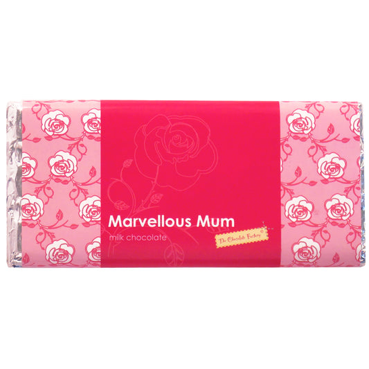 a Mother's Day chocolate bar made from milk chocolate, wrapped in elegant pink packaging, perfect for a gourmet gift

  Wrapper 75g chocolate bar