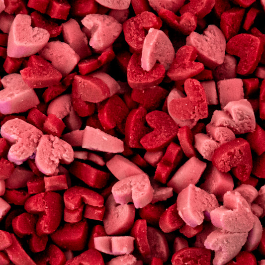 Cerise & Red Mini Heart Sprinkles