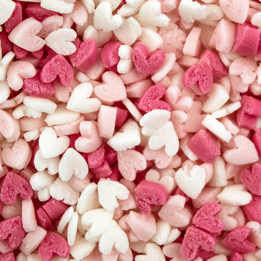 Cerise, Pink & White Mini Heart Sprinkles