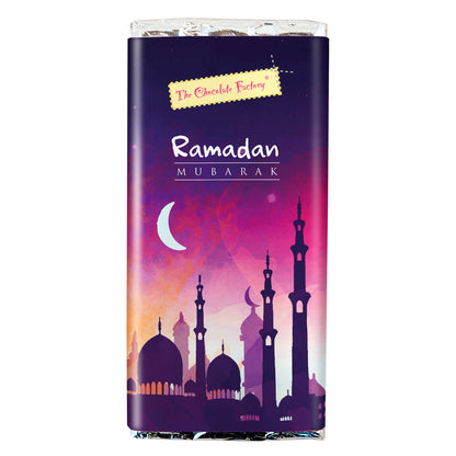 Purple Mosque Sunset Ramadan Solid Milk Chocolate 75g Bar