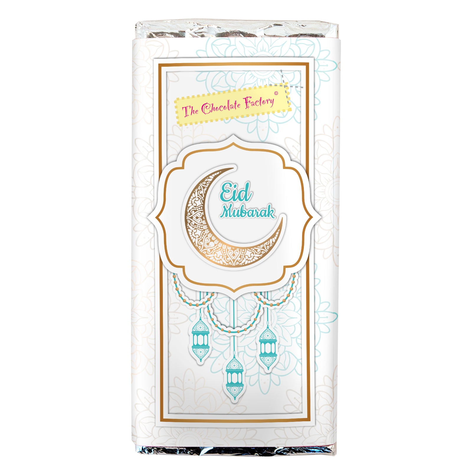 Blue Lantern Eid Mubarak Solid Milk Chocolate 75g Bar