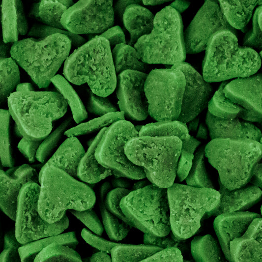 Green Heart Sprinkles Edible cake decorations