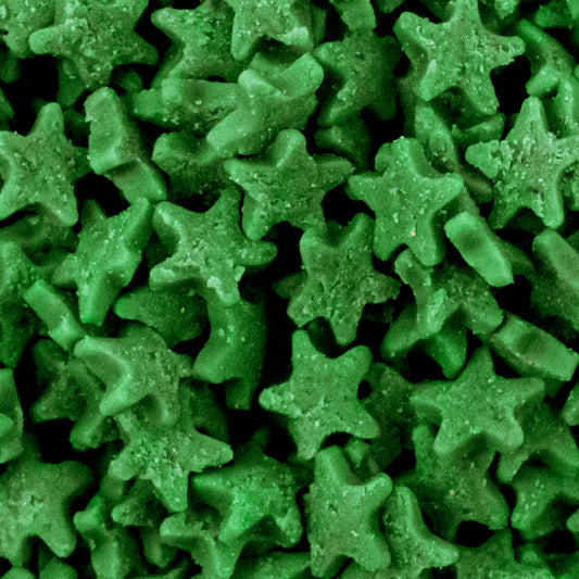 Green Mini Star Sprinkles - Edible cake decorations