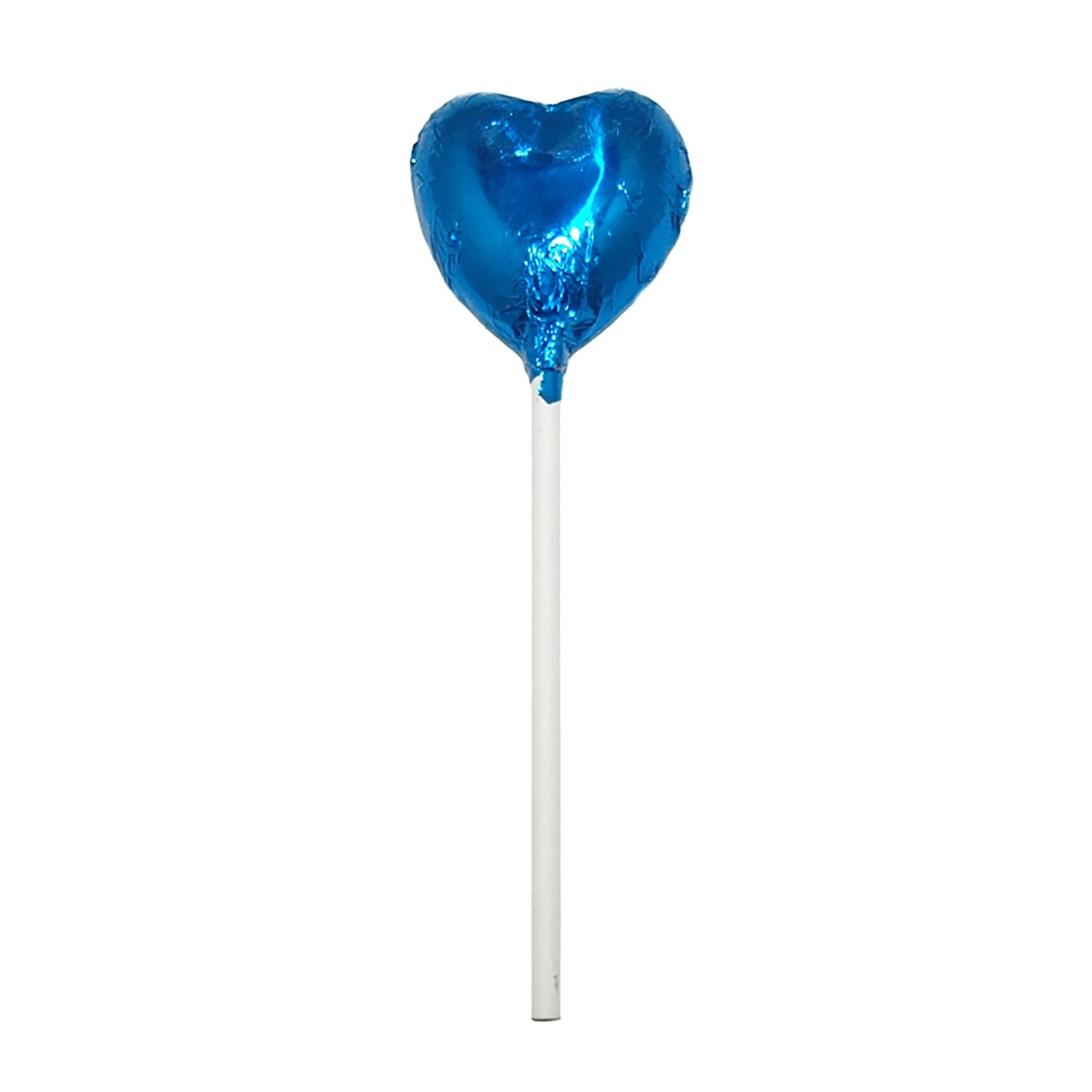 Midnight Blue Foiled Chocolate Heart Lollipop Wedding Favours