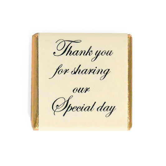 thank you for sharing our special day gold ivory small wedding chocolate
