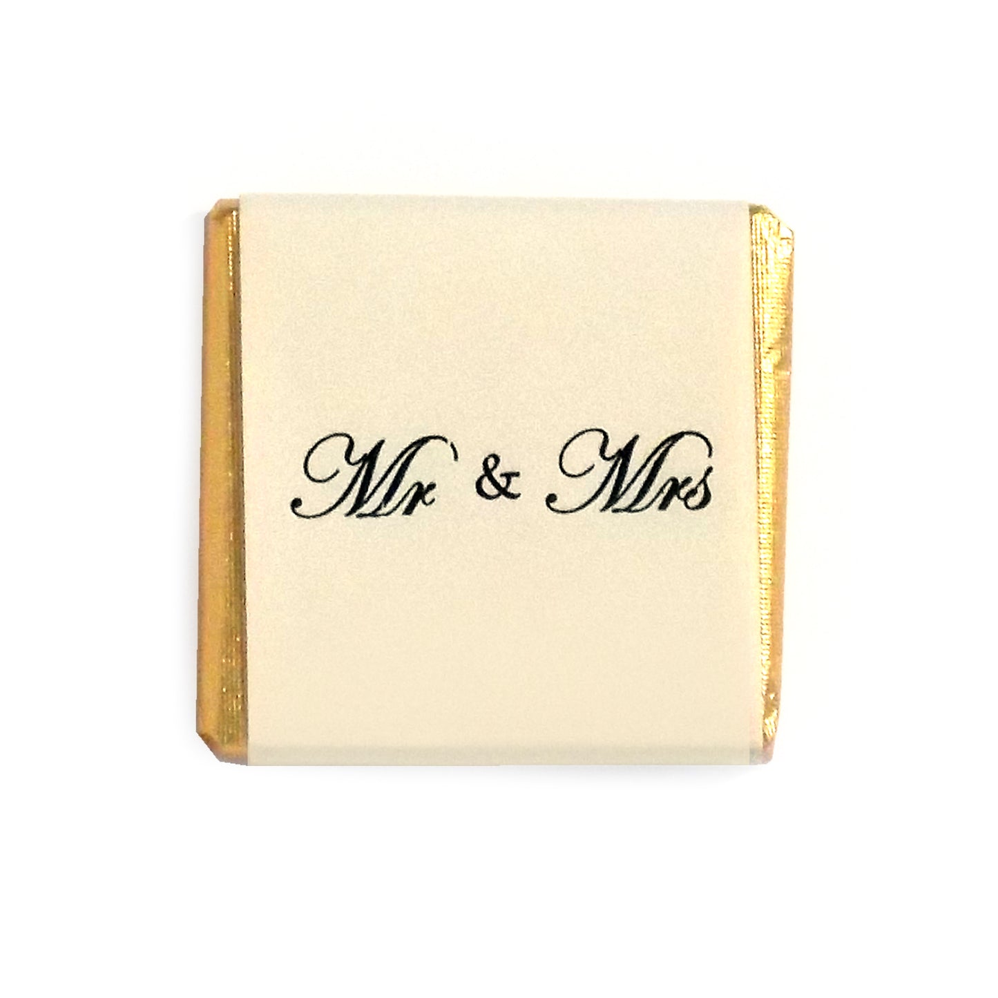 Mr and Mrs Gold ivory small wedding chocolates