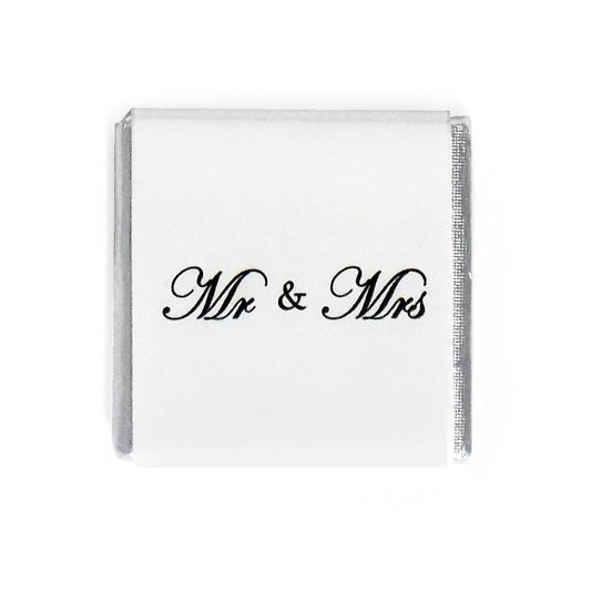 Mr and mrs Silver and white Small Wedding chocolates uk