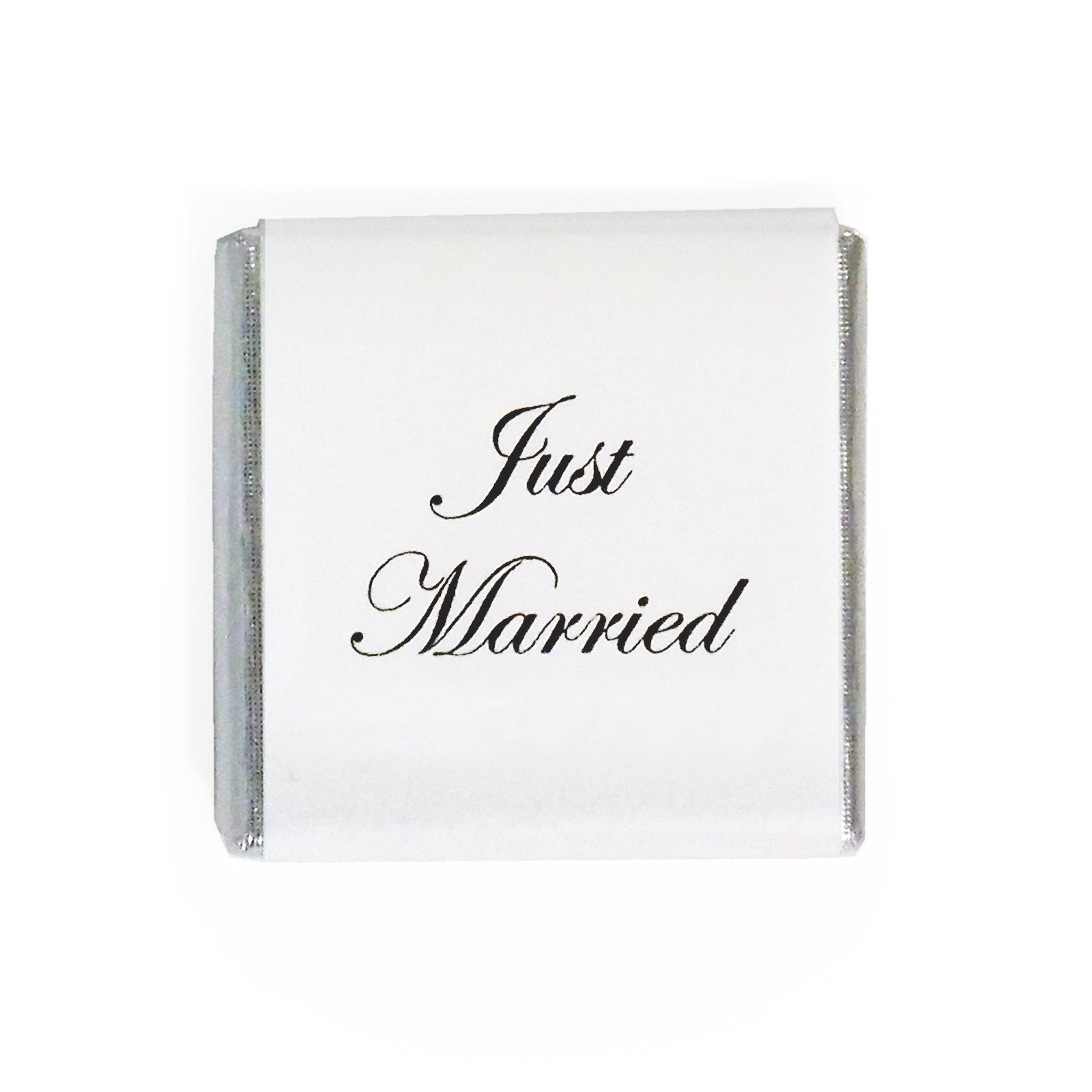 Just Married small wedding chocolate - white silver uk