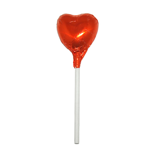 Orange Foiled Chocolate Heart Lollipop Wedding Favours