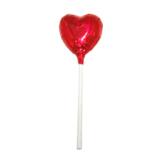 Red Foiled Chocolate Heart Lollipop Wedding Favours