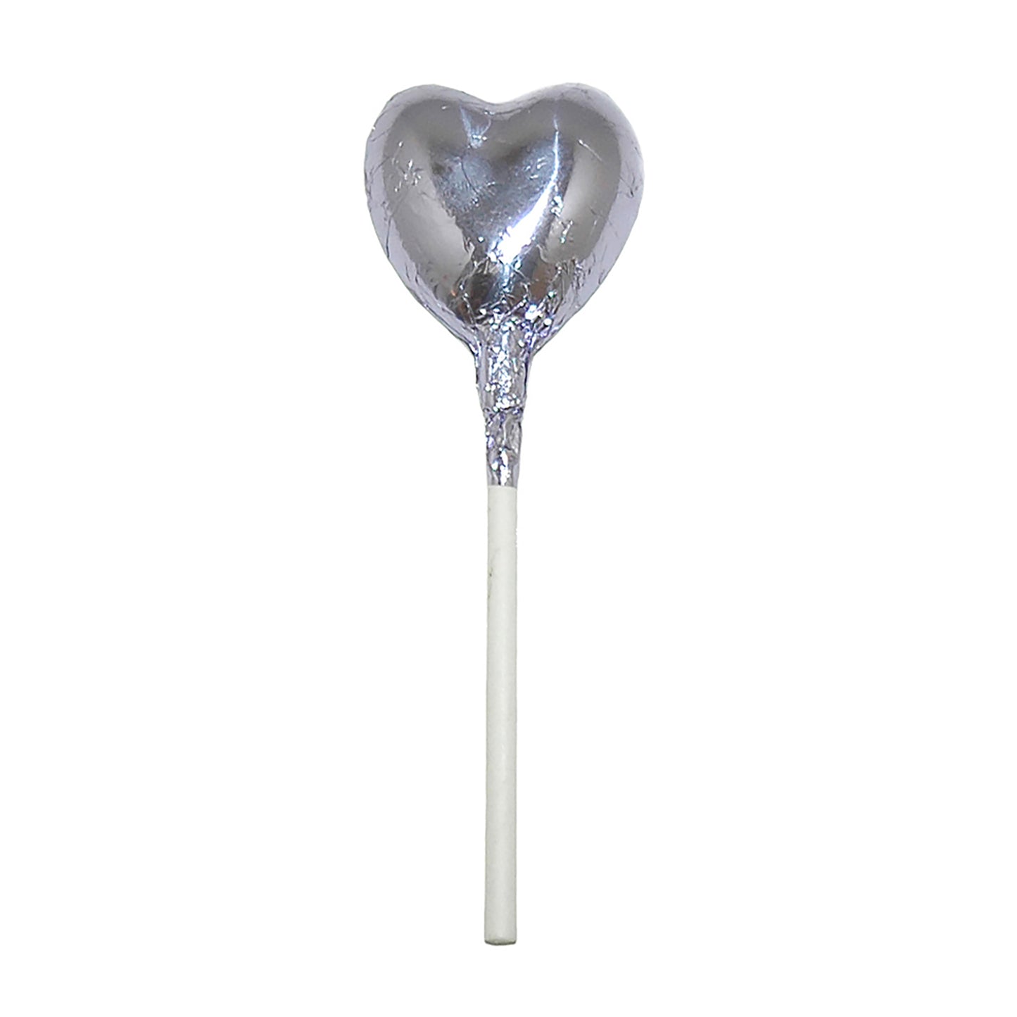 Violet Foiled Chocolate Heart Lollipop Wedding Favours