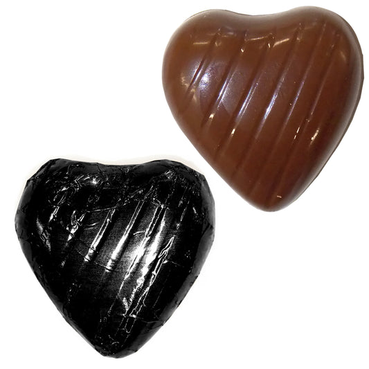 Black Foiled Chocolate Hearts Wedding Favours