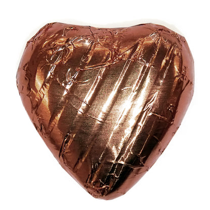 Brown Foiled Chocolate Hearts Wedding Favours Wrapped