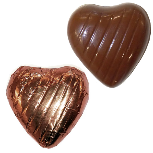 Brown Foiled Chocolate Hearts Wedding Favours