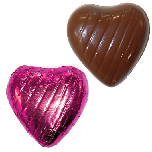 Cerise Foiled Chocolate Hearts Wedding Favours
