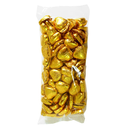Gold Foiled Chocolate Hearts Wedding Favours Bag