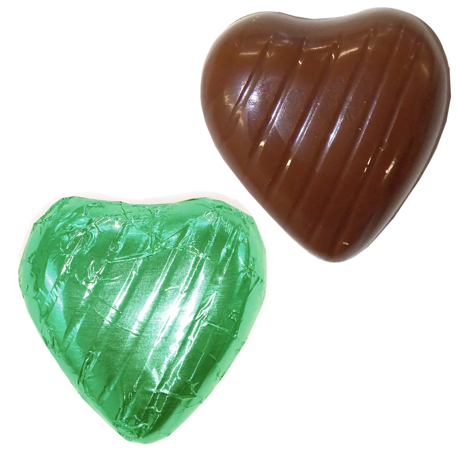 Light Green Foiled Chocolate Hearts Wedding Favours