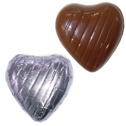 Violet Foiled Chocolate Hearts Wedding Favours