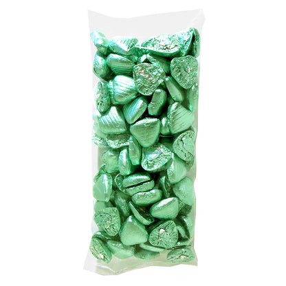 Light Green Foiled Chocolate Hearts Wedding Favours Bag