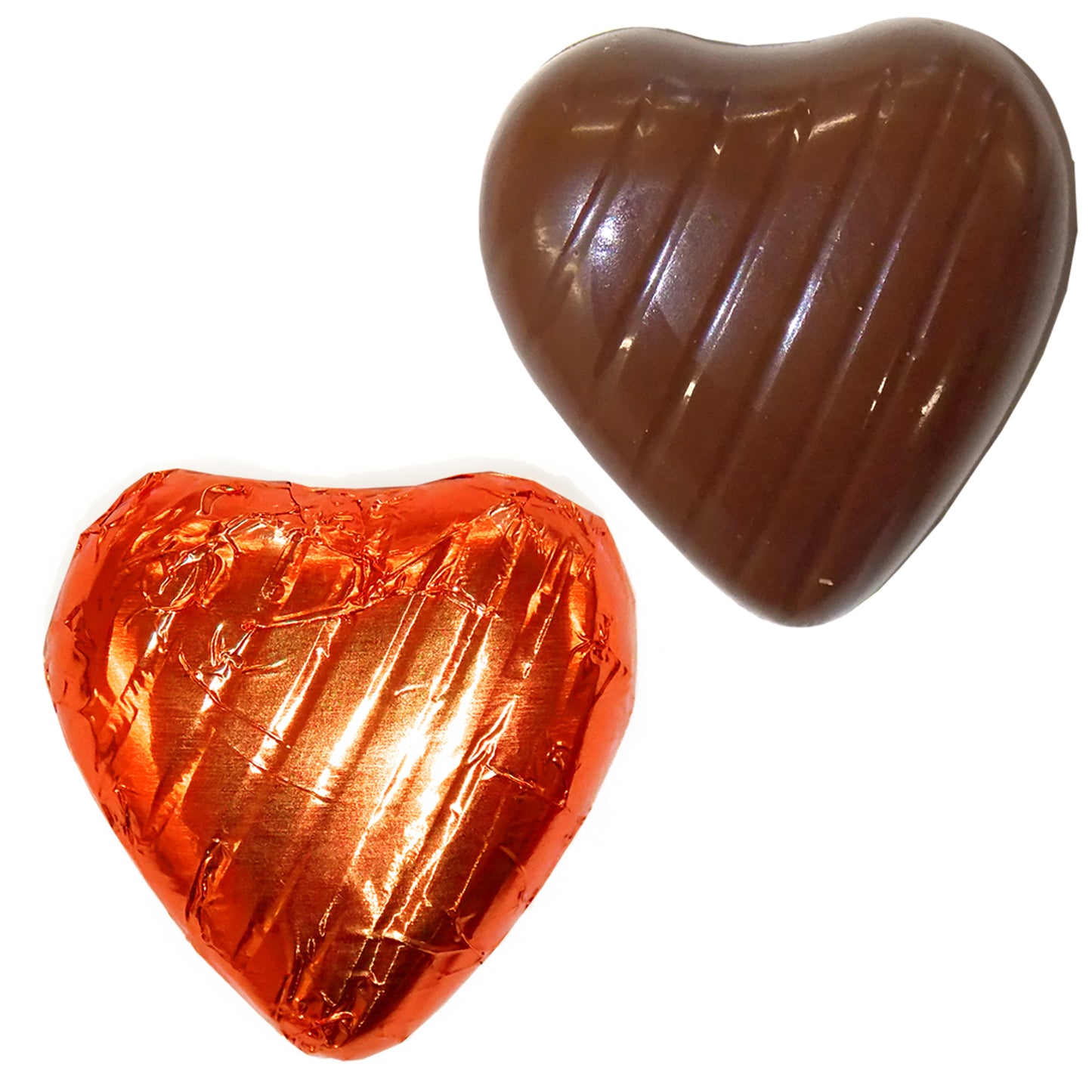Orange Foiled Chocolate Hearts Wedding Favours
