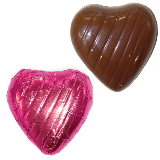 Pink Foiled Chocolate Hearts Wedding Favours