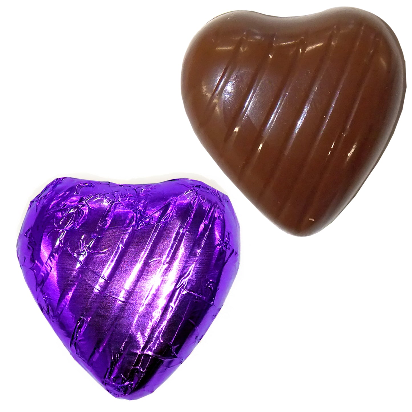 Purple Foiled Chocolate Hearts Wedding Favours