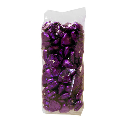 Purple Foiled Chocolate Hearts Wedding Favours Bag