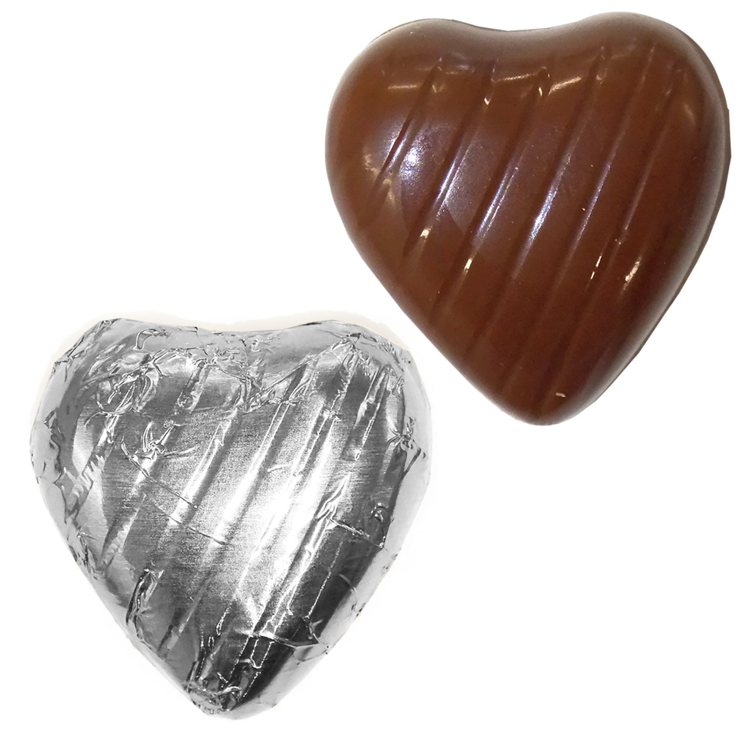 Silver Foiled Chocolate Hearts Wedding Favours