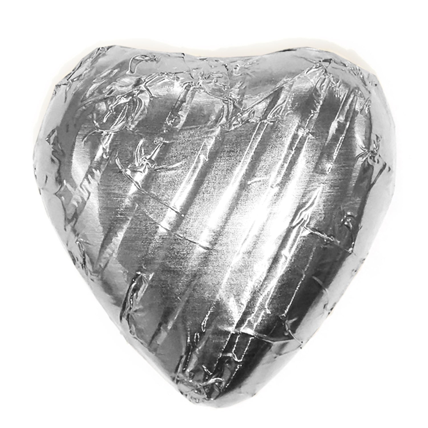 Silver Foiled Chocolate Hearts Wedding Favours Wrapped