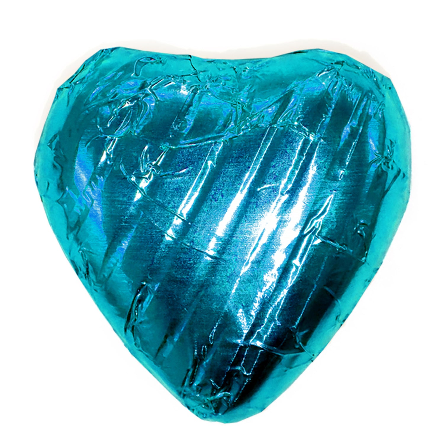 Turquoise Foiled Chocolate Hearts Wedding Favours Wrapped