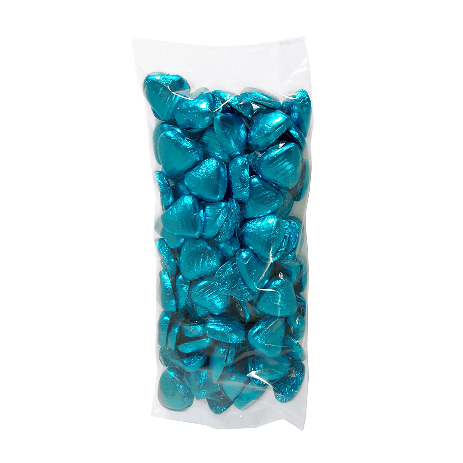Turquoise Foiled Chocolate Hearts Wedding Favours Bag
