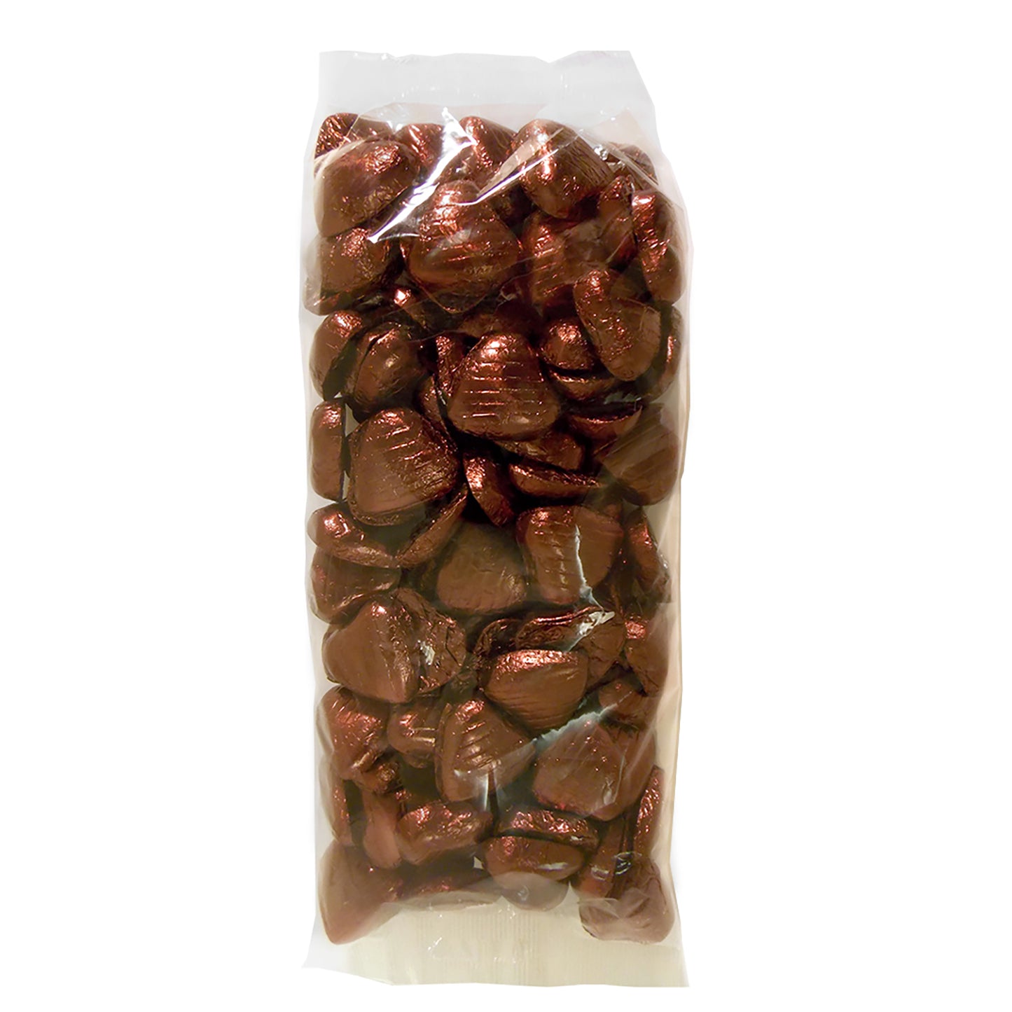 Brown Foiled Chocolate Hearts Wedding Favours Bag