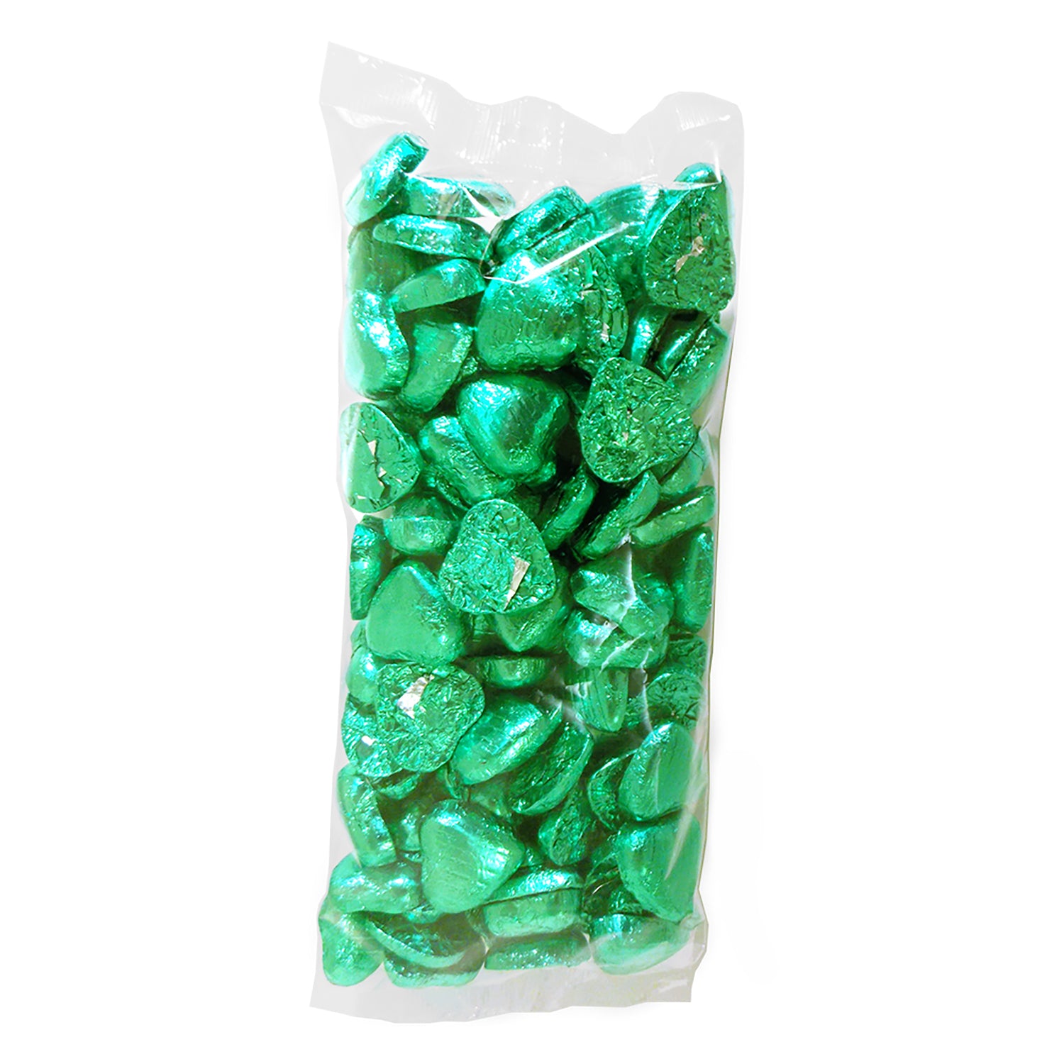 Emerald Green Foiled Chocolate Hearts Wedding Favours Bag