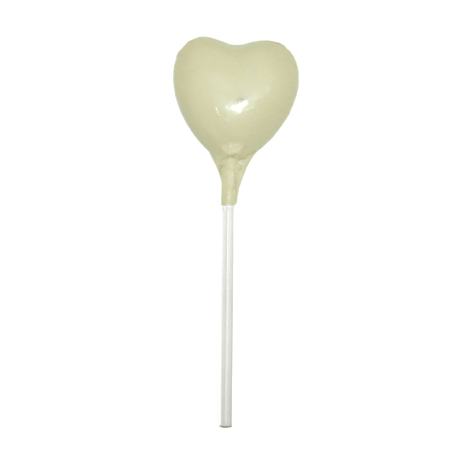Ivory Foiled Chocolate Heart Lollipop Wedding Favours